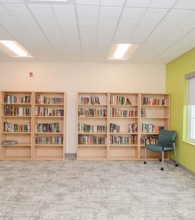 Salem Community Life Center common area library